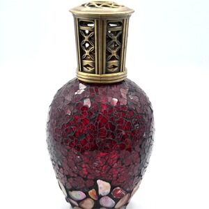 Ruby Red Mosaic Crackle‎ Art Glass Ashleigh Burwood Fragrance Oil Burner London